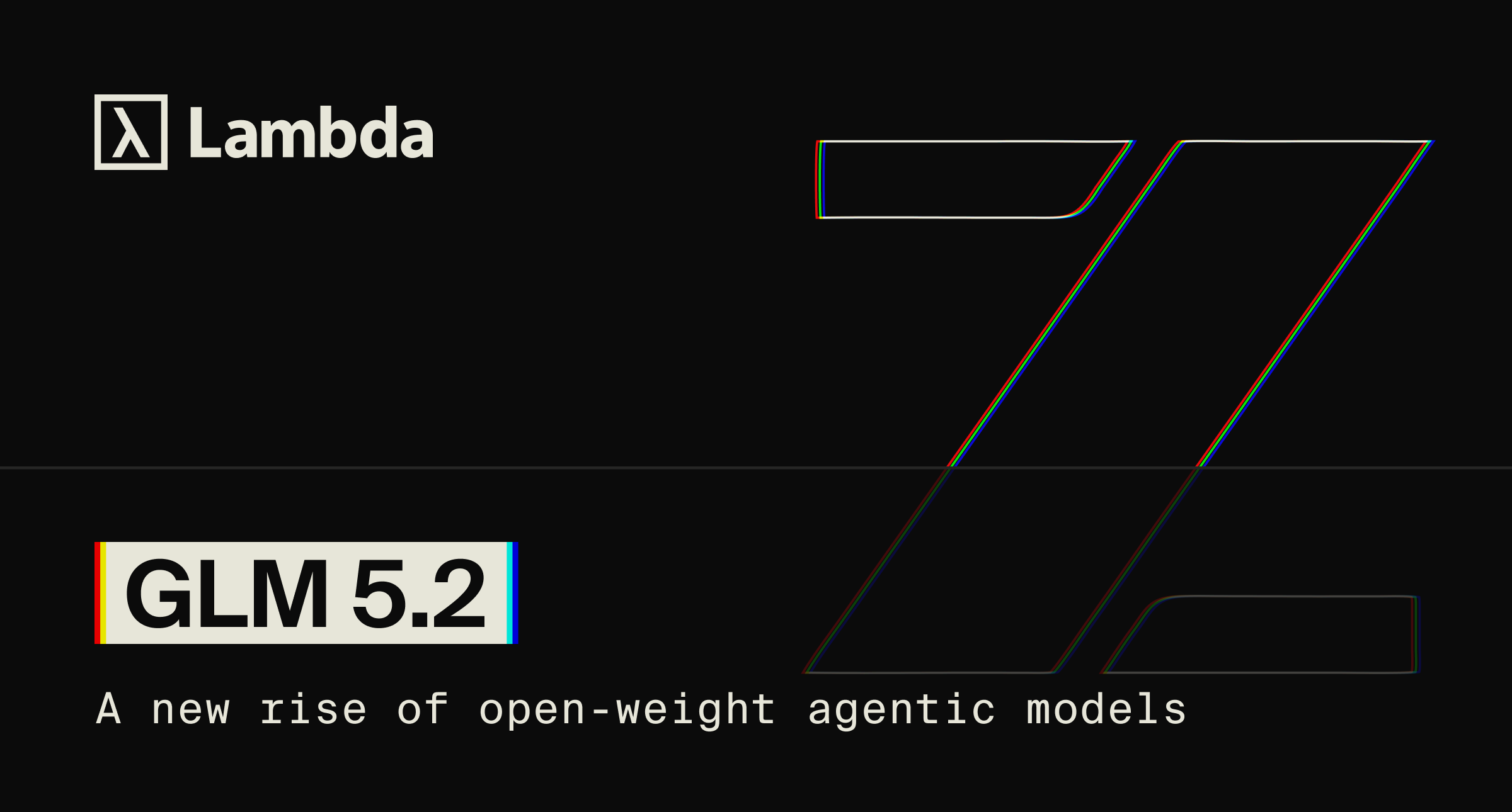 Lambda blog header on a black background. The Lambda logo sits top-left. A large stylized 