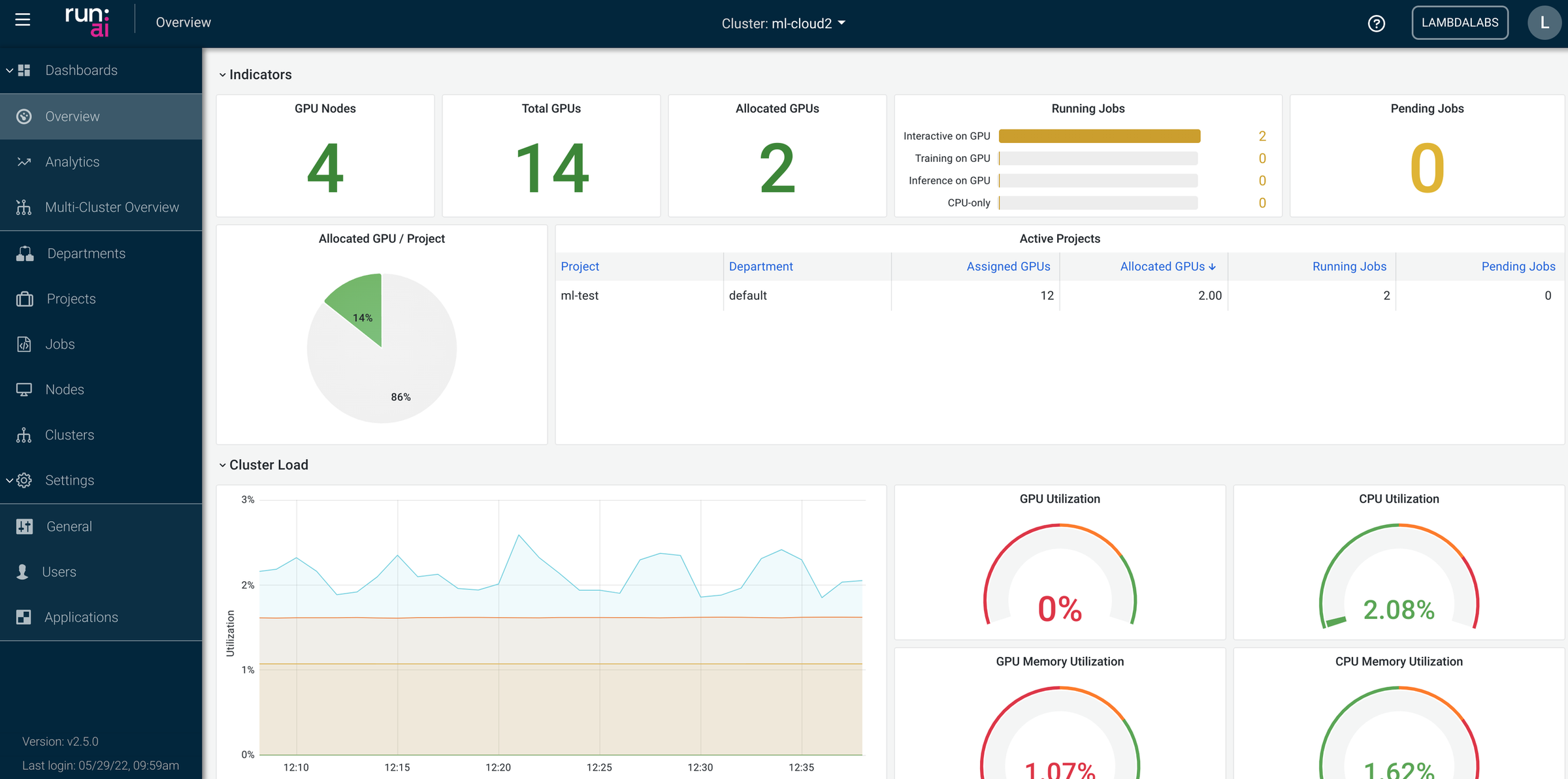 Setting Up A Kubernetes Run:AI Cluster on Lambda Cloud